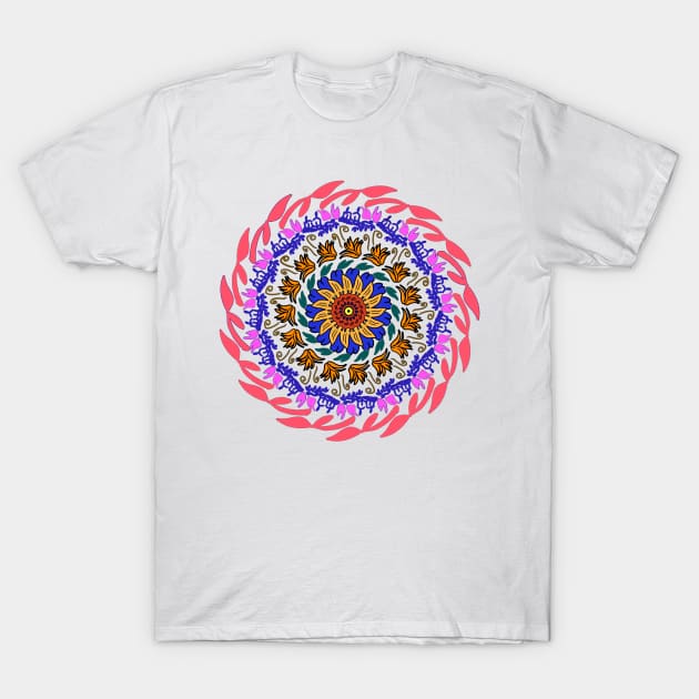 Colorful mandala art design T-Shirt by Fadmel